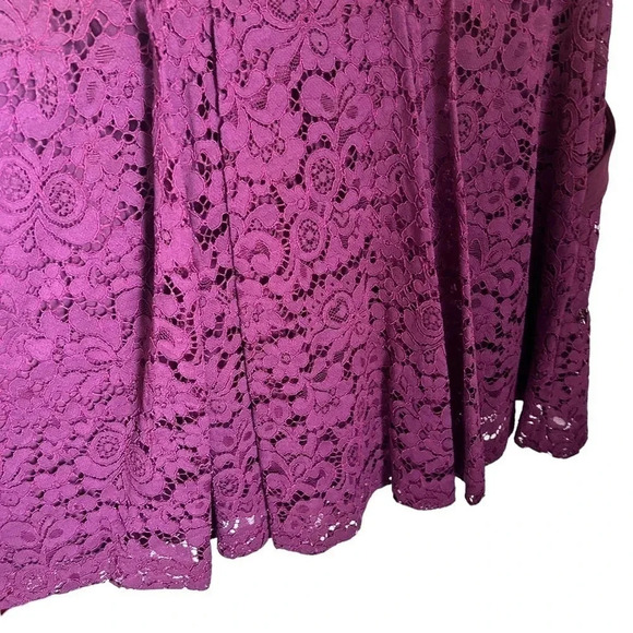 Free People Lovely in Lace Cutout Berry Mini Dress size Small Knee Length - Picture 9 of 12